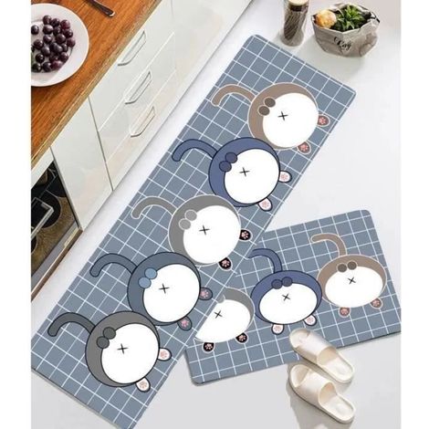 Tapis Cuisine Antidérapant - Lavable En Cuir - 60 cm x 90 cm - Pour Sol Cuisine