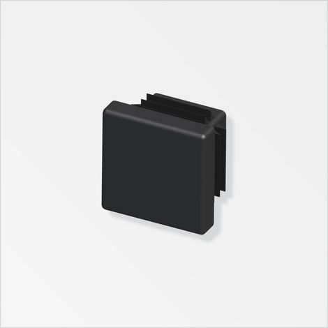 tappo quadrato a lamelle da 23.5 mm in pe nero - 2 pezzi.