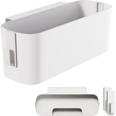 Étagère Suspendue Blanche avec Crochets – Rangement Mural pour Cuisine, Salle de Bain et Entrée (1/5)