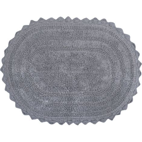 Tapis de Bain réversible, Grand Ovale, 53,3 x 86,4 cm, Gris (1/5)