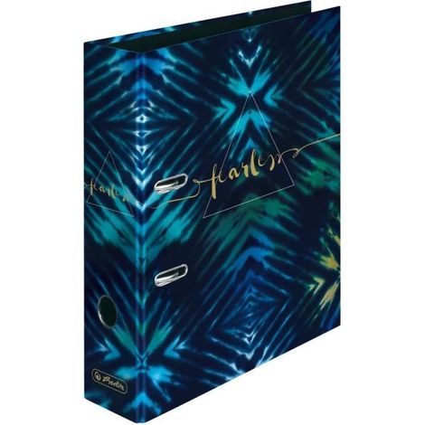 Herlitz classeur à anneaux A4, 2 anneaux en D, dos 8 cm, multicolore (intérieur noir) - certifié FSC (1/4)
