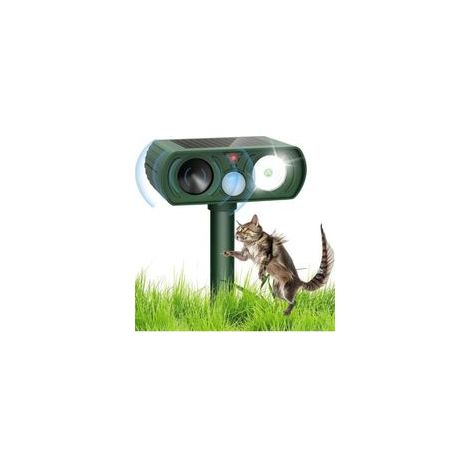 Répulsif Chat Extérieur Ultrason avec LED Solaire & Étanche IP65 pour Jardin Cour Terrasse Anti Chats, Chiens, Oiseaux, Rongeurs (1/4)