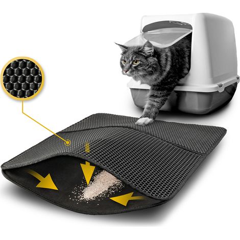 lionto doppellagige Katzenstreu-Matte, schwarz, 61 x 38 cm (1/5)