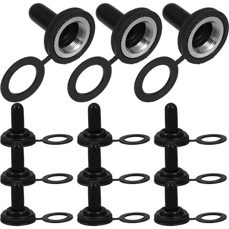 Capuchons Étanches et Anti-poussière Solide et Facile à Installer Lot de 10 en Caoutchouc Noir pour Interrupteur à Bascule 12mm pour Équipements Industriels (1/5)
