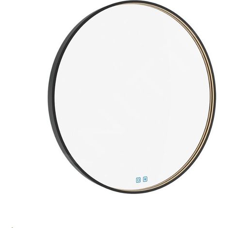 Nimco - Miroir avec éclairage LED, diamètre 70 cm, touches tactiles, noir ZPC 31001RVX-90 (1/5)