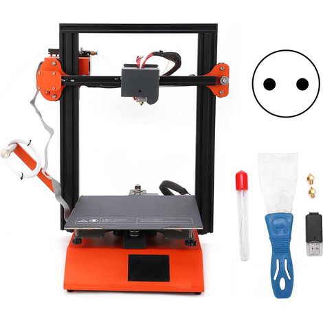 Imprimante 3D industrielle haute précision, machine métal pour bricolage, kit éducatif, économe en énergie, orange, prise UE 250V (1/5)