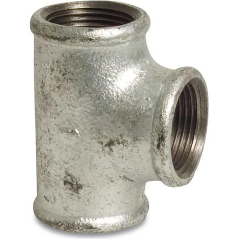 Raccordo a T in Ghisa Malleabile Zincata 3/8" per Impianti (1/2)