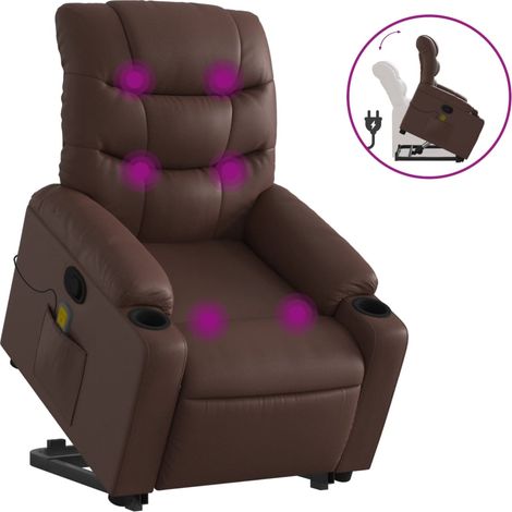 Maison Exclusive - Sillón reclinable de masaje de pie de cuero si