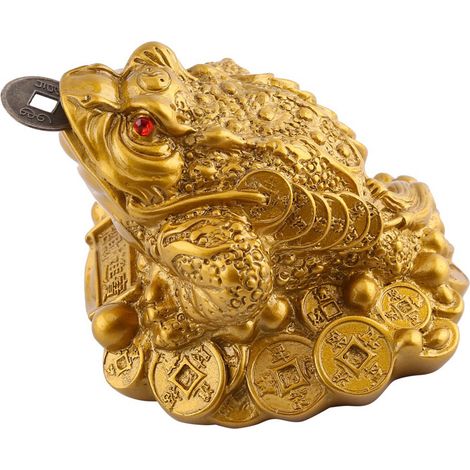 Grenouille, pièce et crapaud porte-bonheur Feng Shui chinois, décoration pour la maison et le bureau, cadeau de bon augure (1/5)