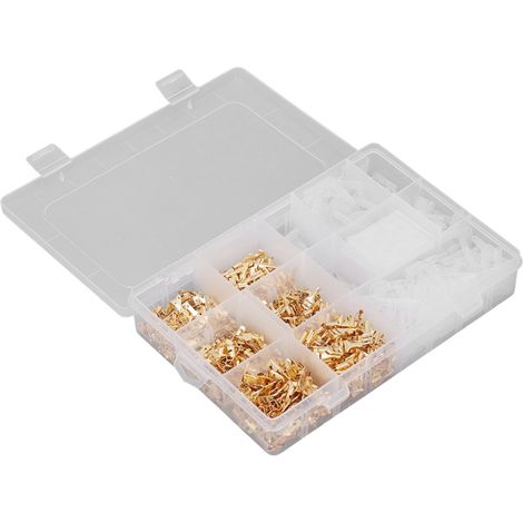 Kit 900 pièces cosse plate mâle femelle 2.8mm 4.8mm 6.3mm, connecteurs à sertir isolés avec gaines thermorétractables (1/5)