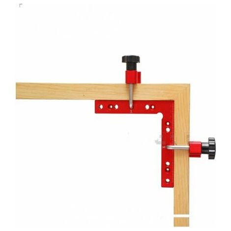 royaluxe - Support de positionnement à 90 degrés 140 x 140 mm en aluminium Pince coudée à 90 degrés L Type Charpentier Outils de travail du bois 140 x 140 Angle droit Trois pièces Rouge (1/2)