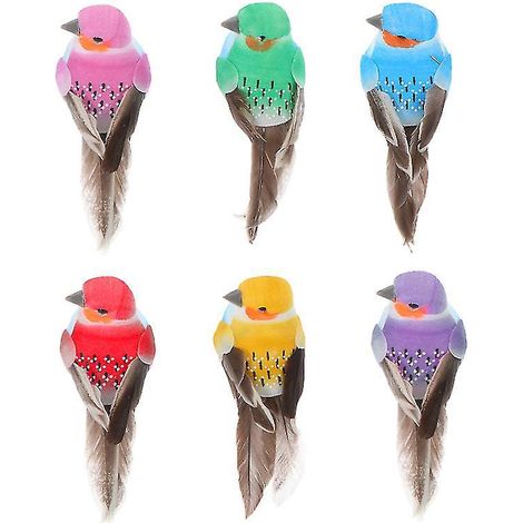 6 künstliche Vogelstatuen