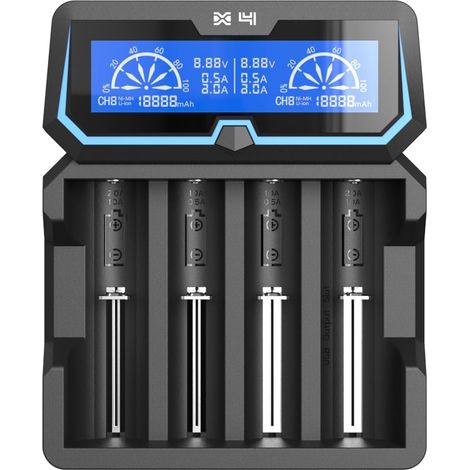 Chargeur de Batterie 2 A Rapide AC 2 A ,2 Ports avec écran LCD avec Fonction Power Bank pour 3,6 V/3,7 V 14500 16340 18650 20700 21700 26650 1.2V AAAA A SC C (1/5)