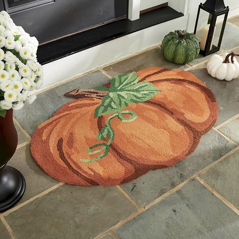 Tapis citrouille de Thanksgiving paillasson bienvenue lavable et antidérapant d'Halloween pour l'entrée la maison 80 cm 57 cm (1/5)