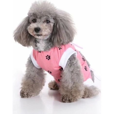 Vêtement de protection post-chirurgie pour chien, rose, taille L – DELKEVIC