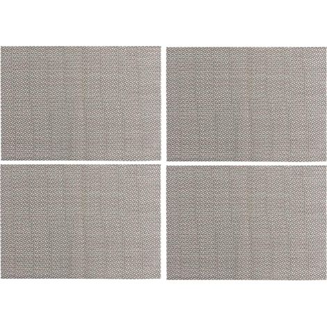 Lot de 4 sets de table - L 45 cm x l 30 cm - Marbling - Taupe - Livraison gratuite (1/4)