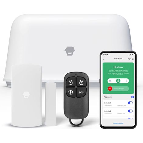 Chuango OV-300 Rilevatore di movimento - Allarme per la casa wireless con sirena - Apertura della porta e finestra - Sistema di automazione domestica - Smart Hub e Sensori - Allarme Smart WiFi (1/5)
