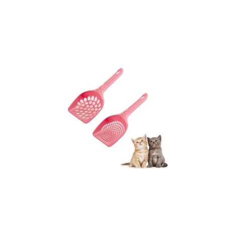 2 Pièce Pelles à Litière pour Chat, Pelles en Plastique pour Chat, Pelle Litiere Chat Plastique, Pelle à Litière Durable, Chat Litter Scoop,Rose,pour Animaux
