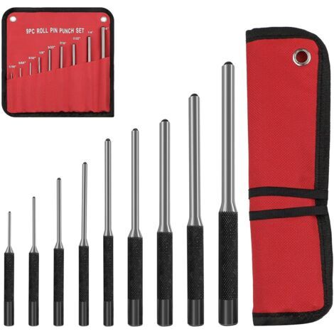 9-teiliges Stiftaustreiber-Set mit Nylon-Aufbewahrungstasche, 1,5 mm–8 mm, geeignet für Uhrenreparaturen, Lederarbeiten, Schmuck und Bastelarbeiten (1/5)