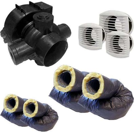 Kit VMC simple flux autoréglable avec gaines - Ventil'Eco ECONONAME -