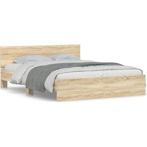 Maison Exclusive - Estructura de cama con cabecero roble Sonoma 1