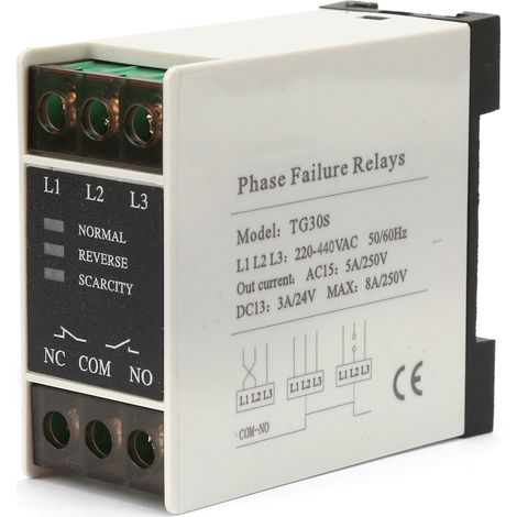 Relè di protezione trifase Yinhing Bellmade TG30S, 220-440 V CA, con protezione dinamica contro la perdita di fase e il guasto di fase.