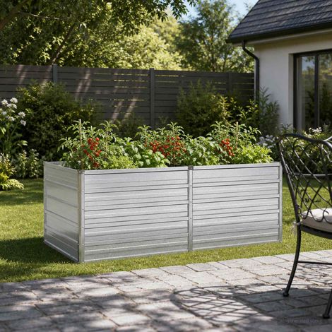 vidaXL Cama de Jardín Elevada Plateado 160 x 80 x 55 cm galvanizado (1/5)