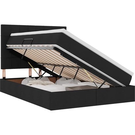 Maison Exclusive - LED-Speicherbett mit Matratze Schwarz 140 x 19