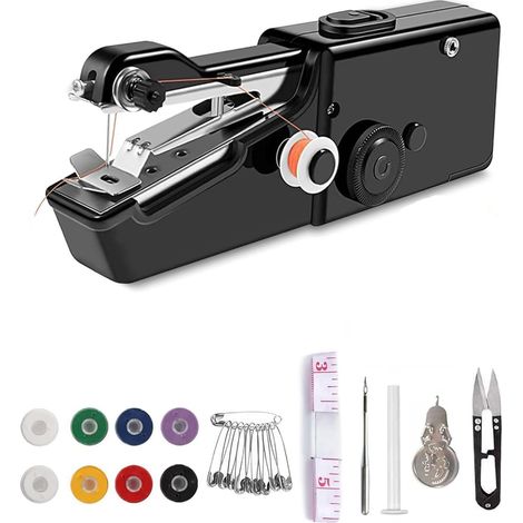 1 Machine à Coudre Portative, Kit Complet, Double Alimentation, Pour Tissus Légers, Loisirs Créatifs