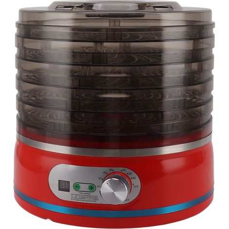 Déshydrateur alimentaire rouge 5 plateaux grande capacité sèche-légumes fruits viande snacks pour animaux prise UE 220-240V (1/5)