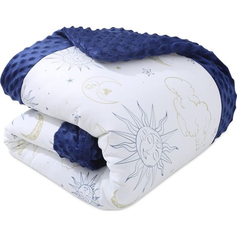 Couverture pour Bébé,110 x 140cm Coton Couverture pour Enfants Hiver Couverture à Double Face(Soleil & Lune) (1/5)