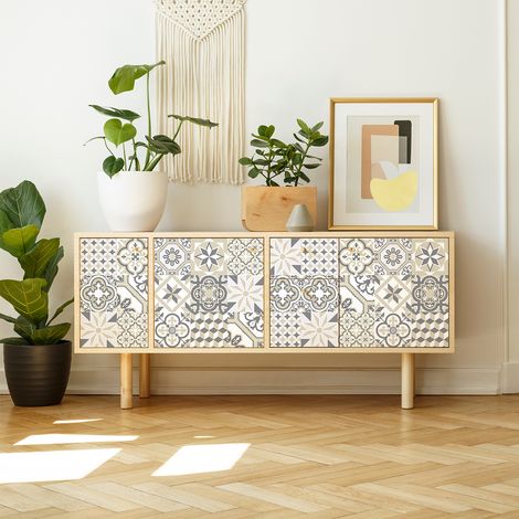 Stickers adhésif décoration Meuble - 30 STICKERS CARREAUX DE CIMENT MEUBLE AUTHENTIQUES VENITIA - 30stickers10x10cm (1/5)