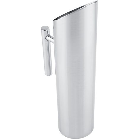 Carafe à eau en acier inoxydable avec compartiment anti-glace, pichet pour boissons froides, outil de service pour la maison et l'hôtel (2 L) (1/5)