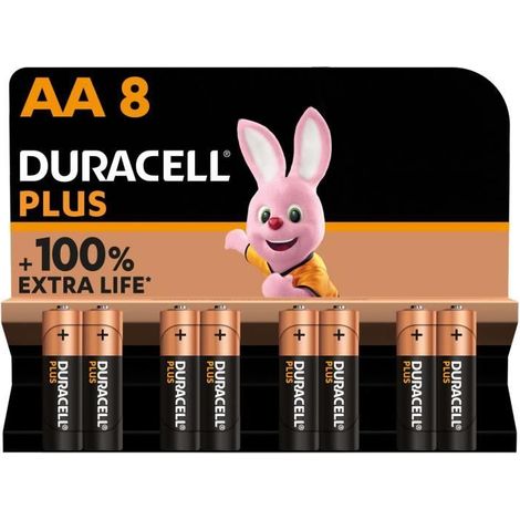 Pile Duracell Pack da 8 pile alcaline AA Duracell Plus, 1,5V LR06