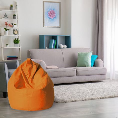 Dmora Pouf élégant, couleur orange, Dimensions 80 x 120 x 80 cm