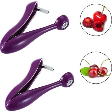 Snocciolatore per ciliegie in 2 pezzi, snocciolatore per olive, snocciolatore per frutta, snocciolatore per ciliegie, taglia frutta, toglie torsolo, pelapatate per dolci, marmellate, (1/5)