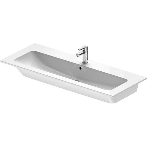 Meuble lavabo ME par Starck avec un trou de robinetterie, dimensions 1230x490mm, blanc (1/2)