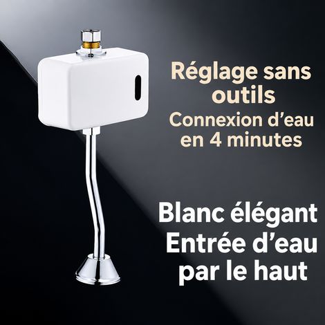 Chasse d'eau automatique, capteur d'urinoir en saillie, modèle blanc, arrivée d'eau par le haut sans réglage, 1 × 1 × 1 cm, 500 g – Livraison gratuite