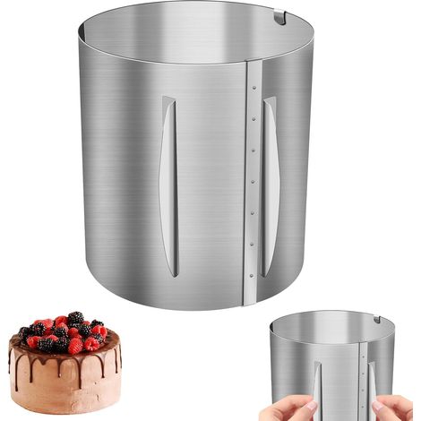 Adjustable pie ring, height 20 cm, stainless steel adjustable baking ring, diameter adjustable from 16 to 30 cm (1/5)