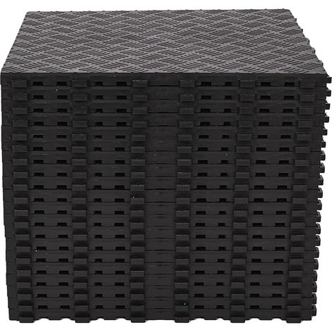 Dalles de sol de garage en PVC 40 x 40 cm emboîtables Antidérapants Résistants atelier 18 mm épaisseur Noir (1/5)