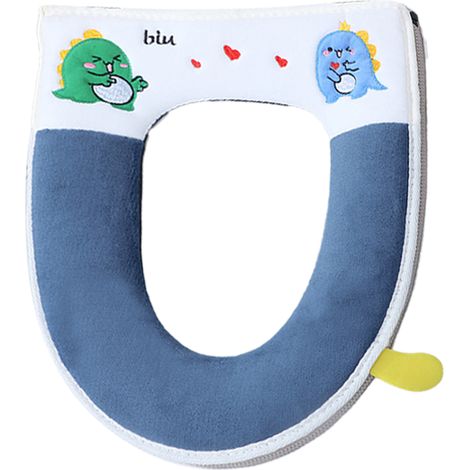 Couverture De Toilette En Velours Agneau - Design Universel Avec Fermeture Éclair - Imperméable Et Doux - Pour Salle De Bain Domestique - 1 Pièce (1/5)