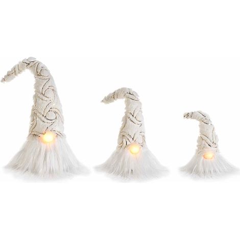 Babbo Natale in stoffa con naso luminoso e cappello modellabile, Grande: Ø 15 cm x 52 H