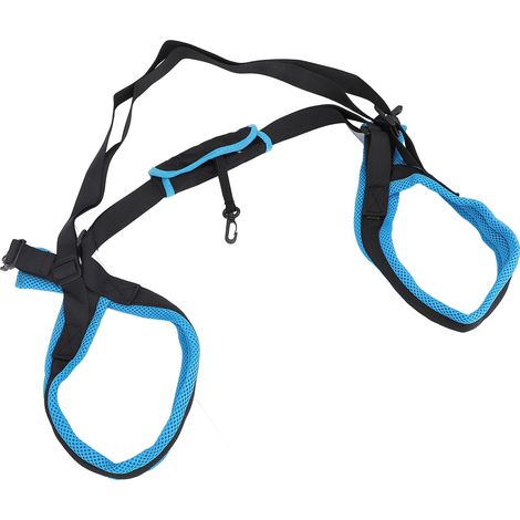 Attelle pour genouillère de chien - Accélère la récupération - Soutien confortable - Polyester - Attelle arrière réglable pour patte arrière blessée ou fracturée - Bleu - Taille M (1/5)