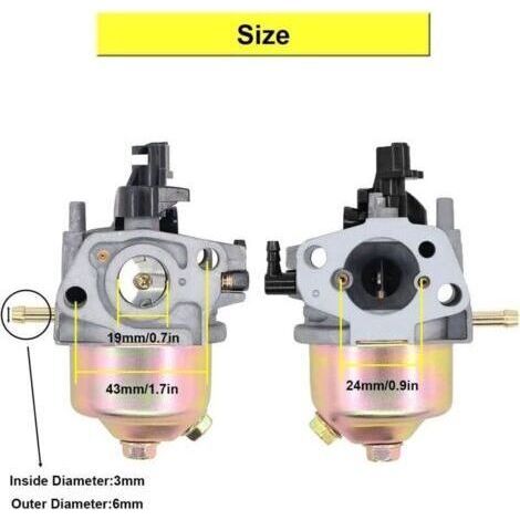 Lot de 2 Carburateur complet avec filtre à air, bougie et poire d'amorçage compatible avec tondeuses Mountfield RS100, RS100 SP414 et HP414. (1/3)