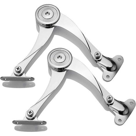 Charnière de support de couvercle, lot de 2 charnières de support pliables à fermeture amortie, butée de levage pour couvercle de porte de placard de cuisine, armoire, coffre à jouets (1/5)