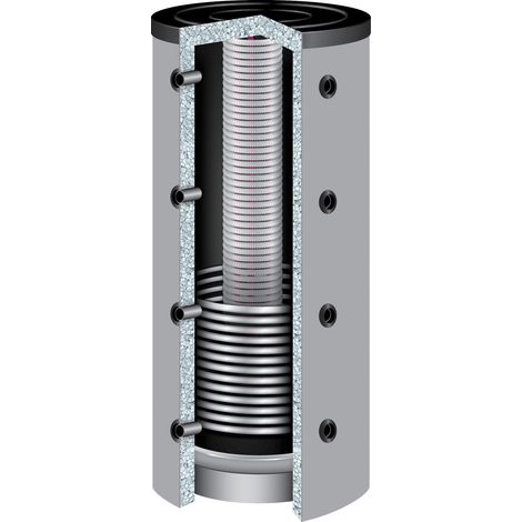 500 Liter TWL Hygienespeicher 90° KER-500 1 Wärmetauscher 100mm Isolierung (1/5)