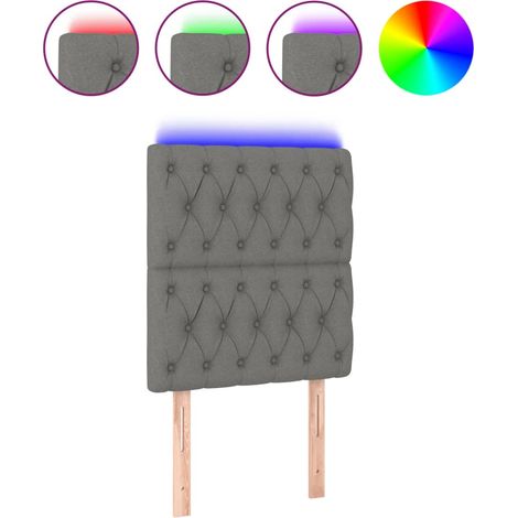 Maison Exclusive - Testiera a LED Grigio Scuro 80x7x118/128 cm in Tessuto