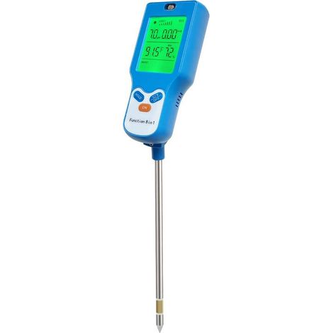 Este analizador de suelo 6 en 1 cuenta con una pantalla LCD retroiluminada. Permite medir la humedad y el pH del suelo. (1/5)