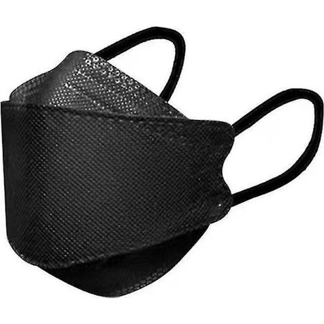 Packung mit 100 Einweg-Gesichtsmasken für Erwachsene, echte 4-lagige Bandanas mit verstellbarem Nasenbügel und atmungsaktiv – Schwarz (1/4)