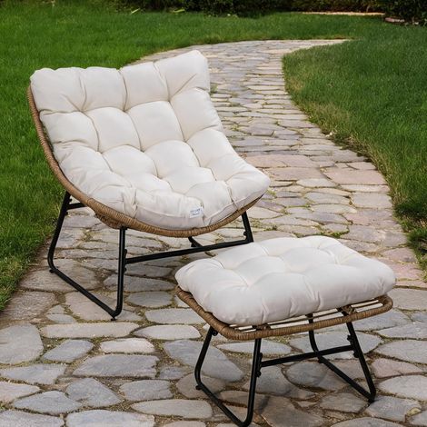 Fauteuil bois naturel en polyester 69 x 76 x 70 cm (1/5)